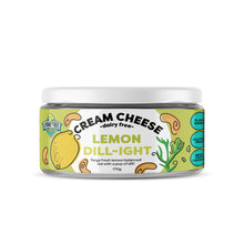 Load image into Gallery viewer, lemon &amp; dill non-dairy dairy-free vegan plant-based cashew cream cheese
